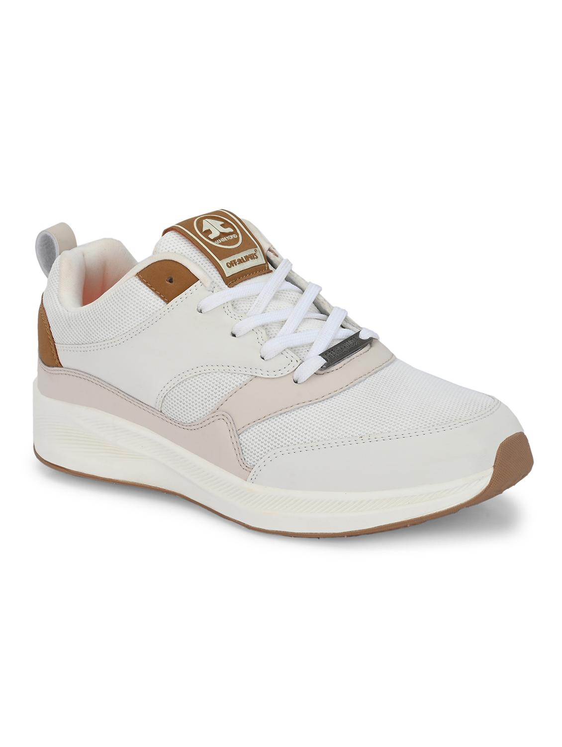 solid white lace-up sports shoes - 21131566 - Standard Image - 1