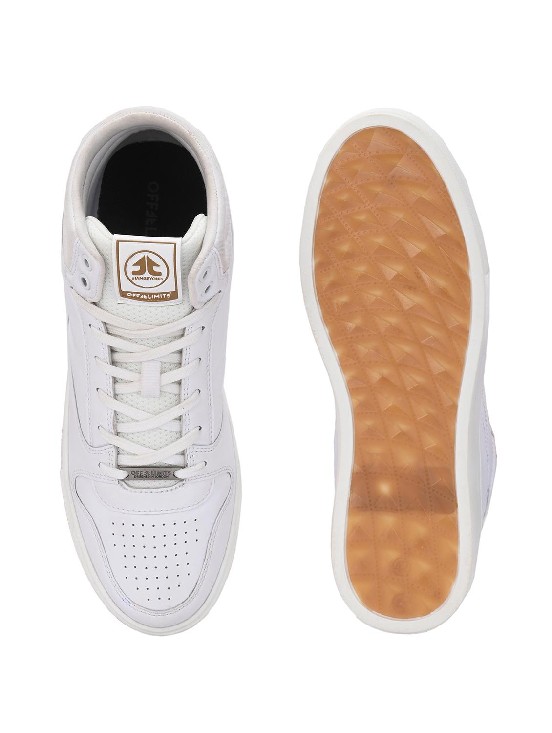 men solid white lace up sneaker - 21131567 - Standard Image - 4