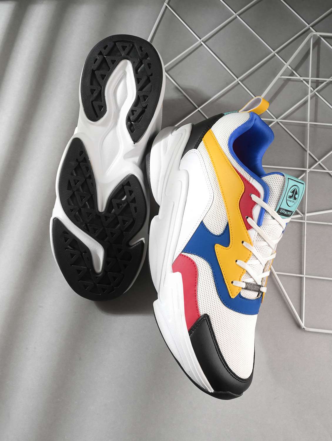 men multi color lace up sneaker