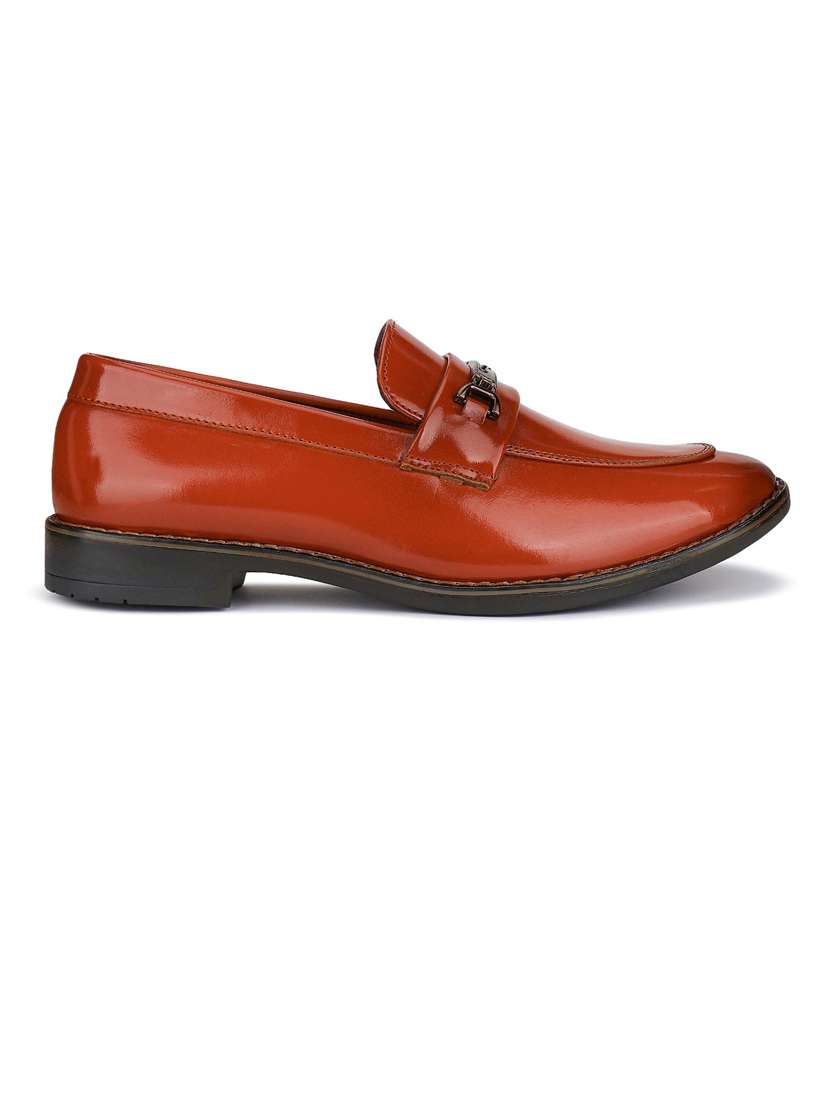 tan slip on formal shoes - 21132213 - Standard Image - 1