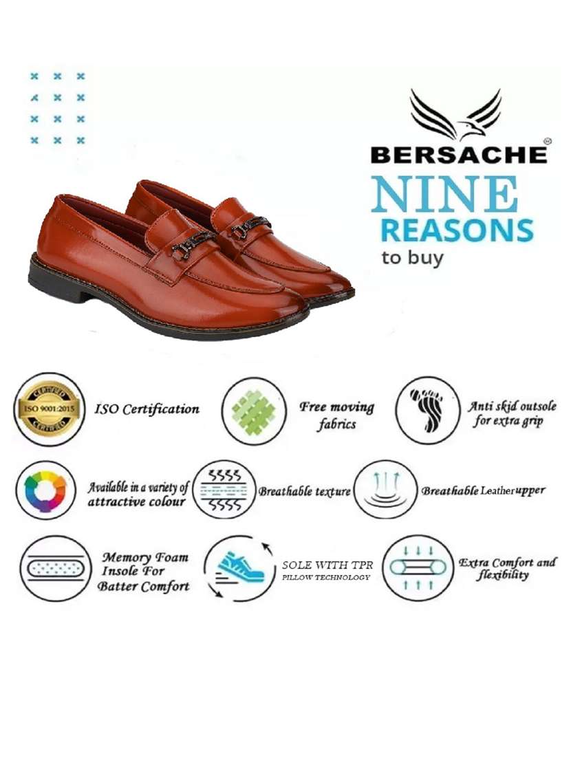 tan slip on formal shoes - 21132213 - Standard Image - 4