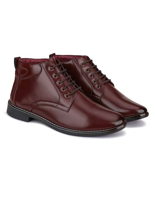brown leather laceup slip ons - 21132217 - Standard Image - 0