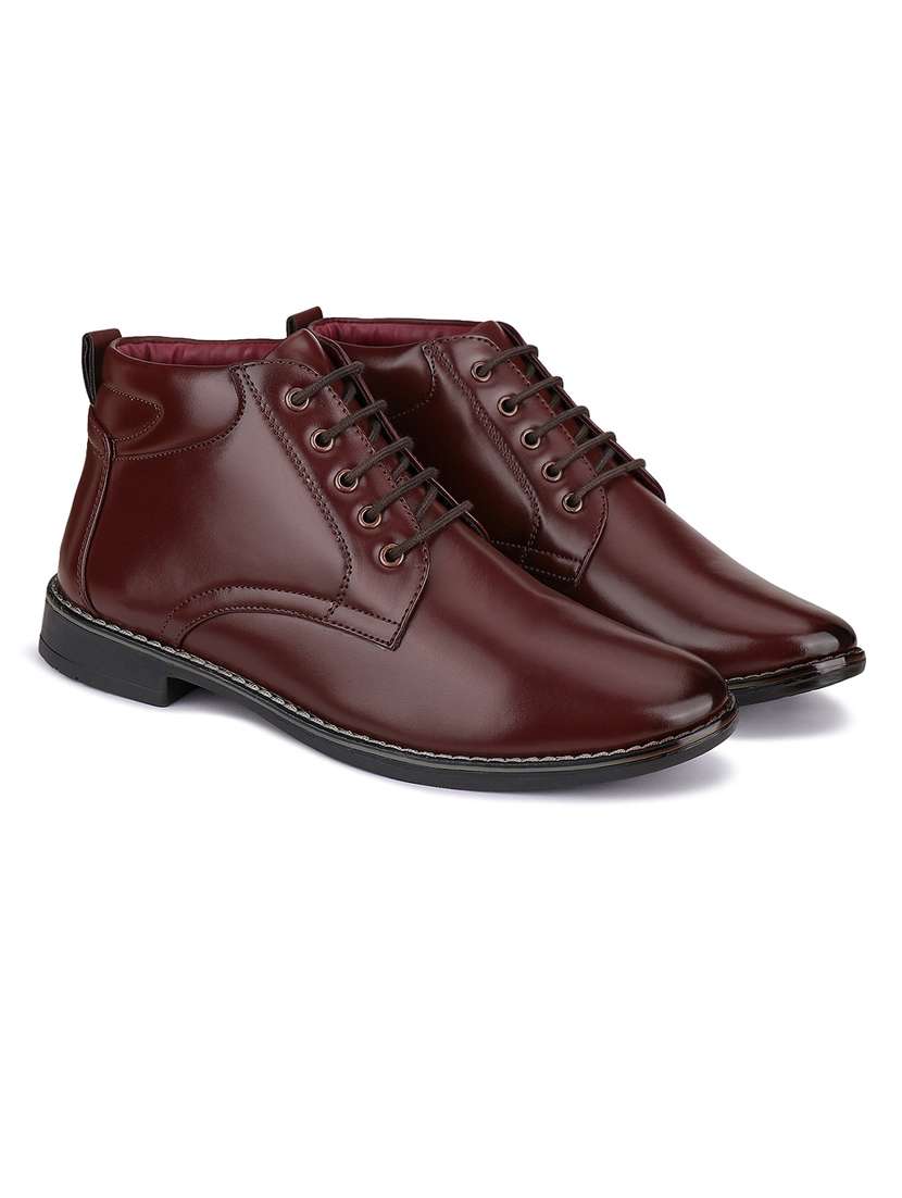 brown leather laceup slip ons - 21132217 - Zoom Image - 0