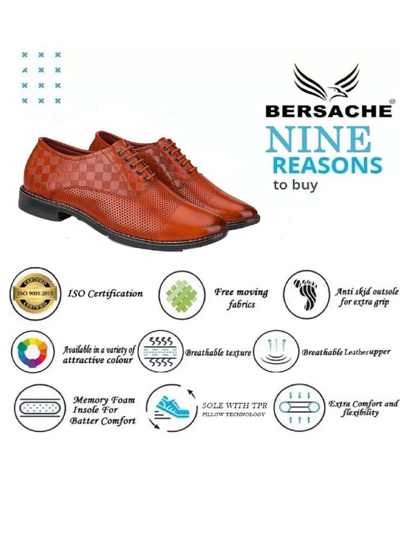 men solid lace-up formal shoes - 21132219 - Standard Image - 4