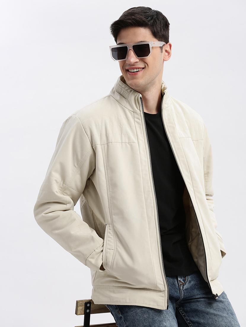 cream nylon bomber jacket - 21132314 - Standard Image - 1
