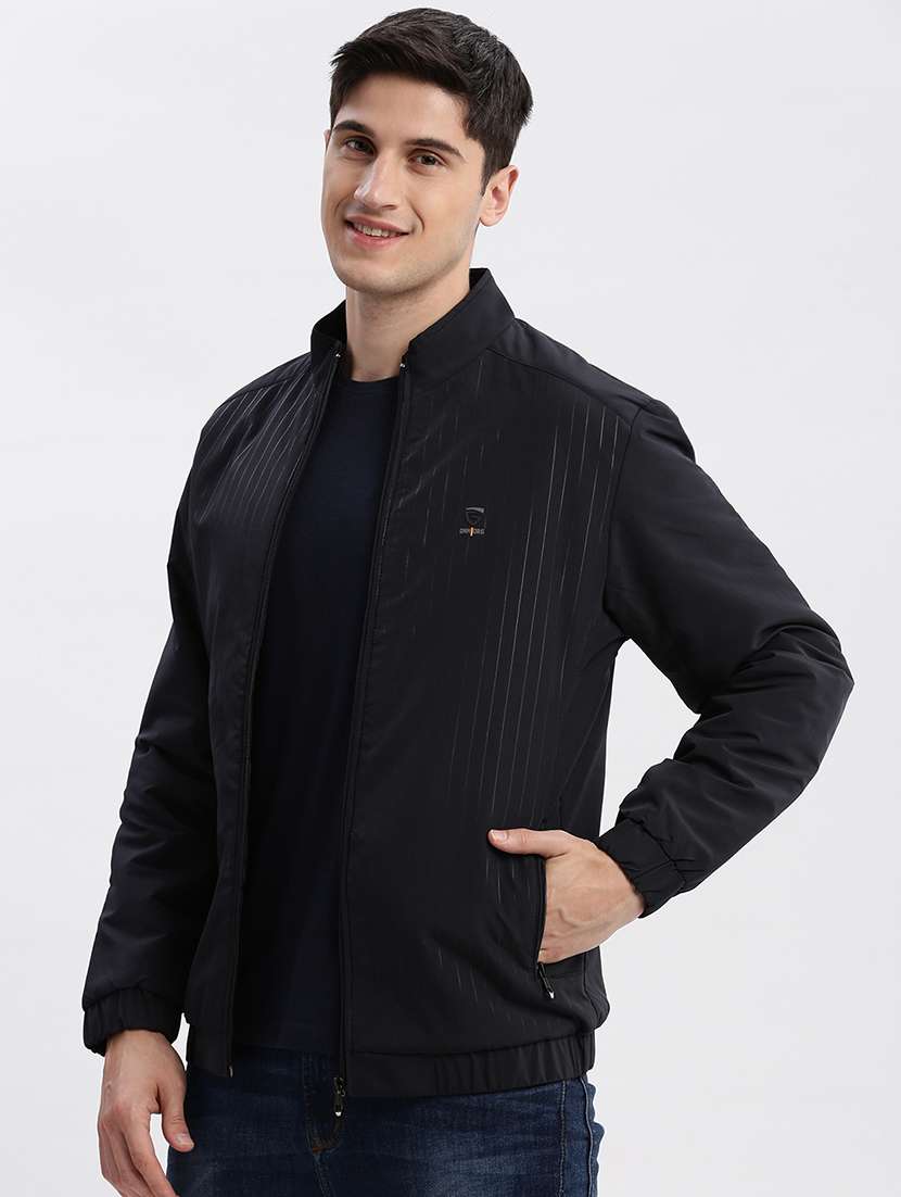 navy blue nylon bomber jacket - 21132316 -  Standard Image - 1