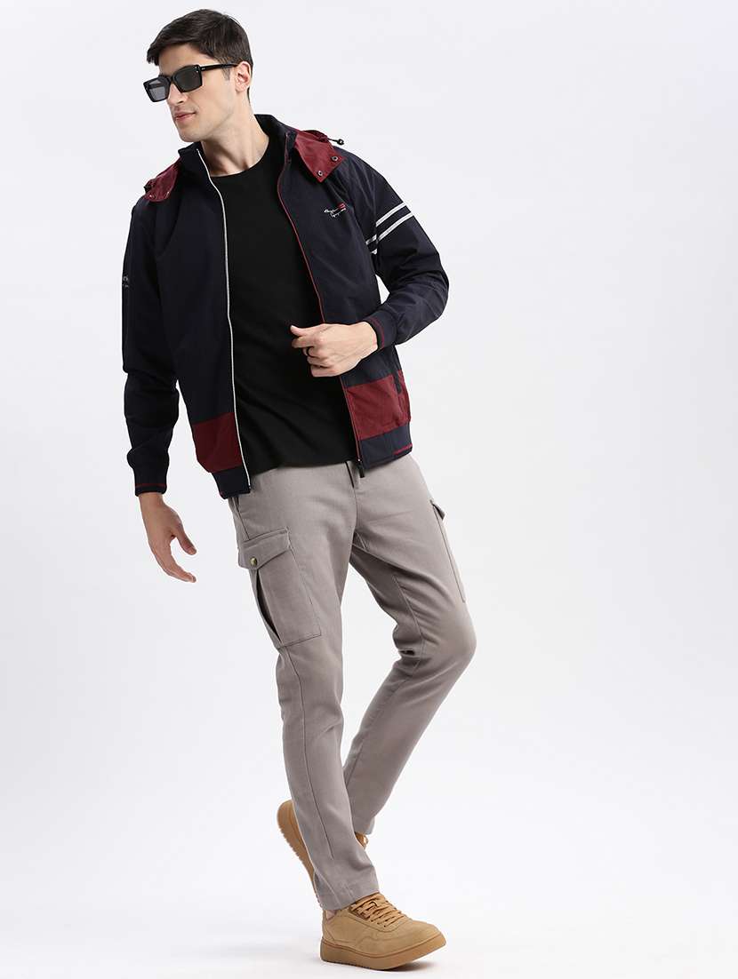 navy blue nylon bomber jacket - 21132336 - Standard Image - 4