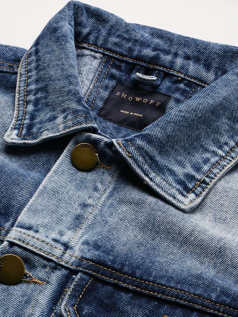 men denim jacket with spread collar - 21132373 -  Standard Image - 6