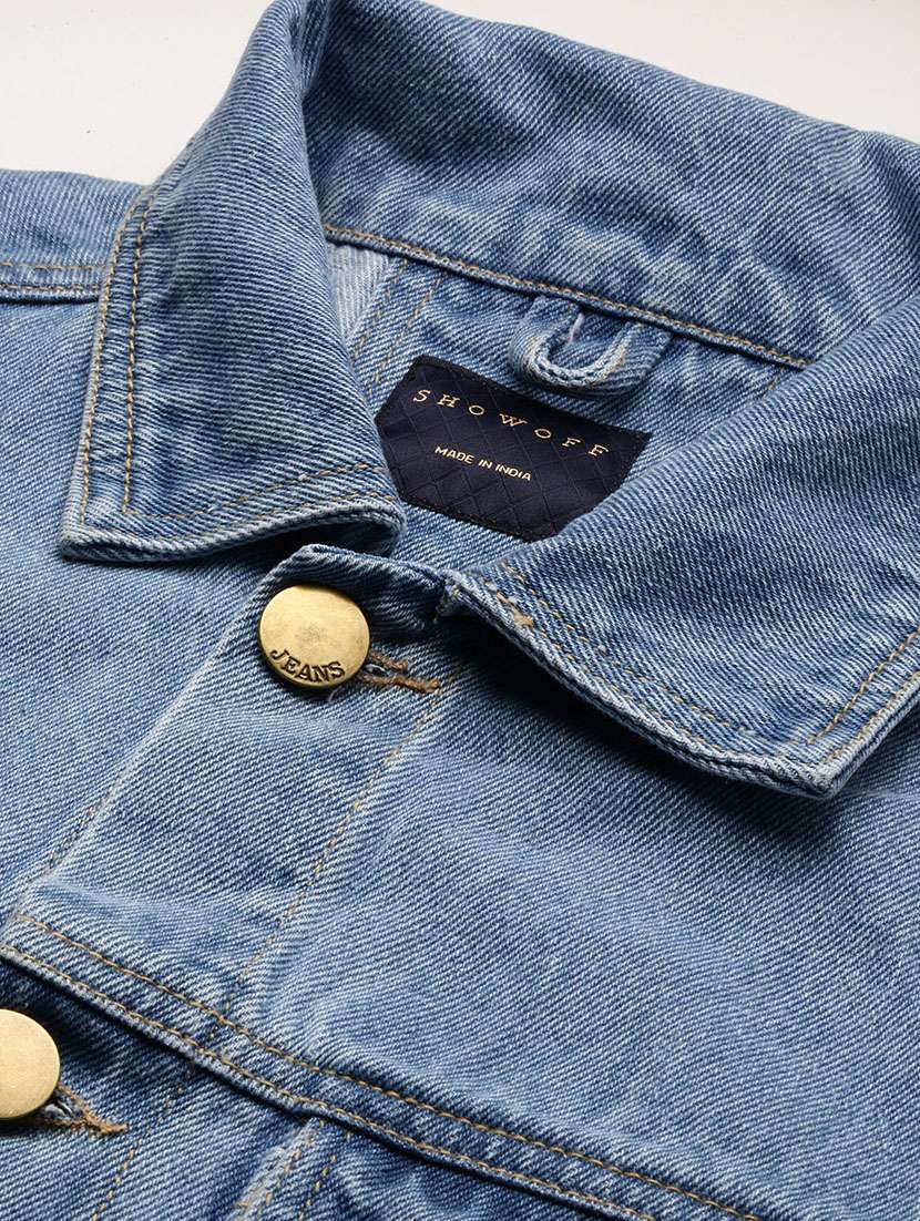 men denim jacket with spread collar - 21132375 -  Standard Image - 6