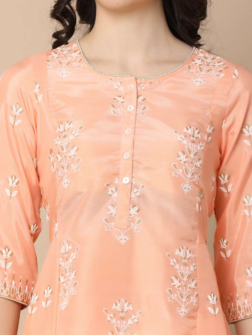 women three quarter sleeve a-line kurta - 21132603 -  Standard Image - 6