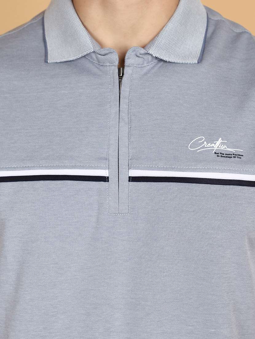 light blue cotton chest print t-shirt - 21132607 -  Standard Image - 4