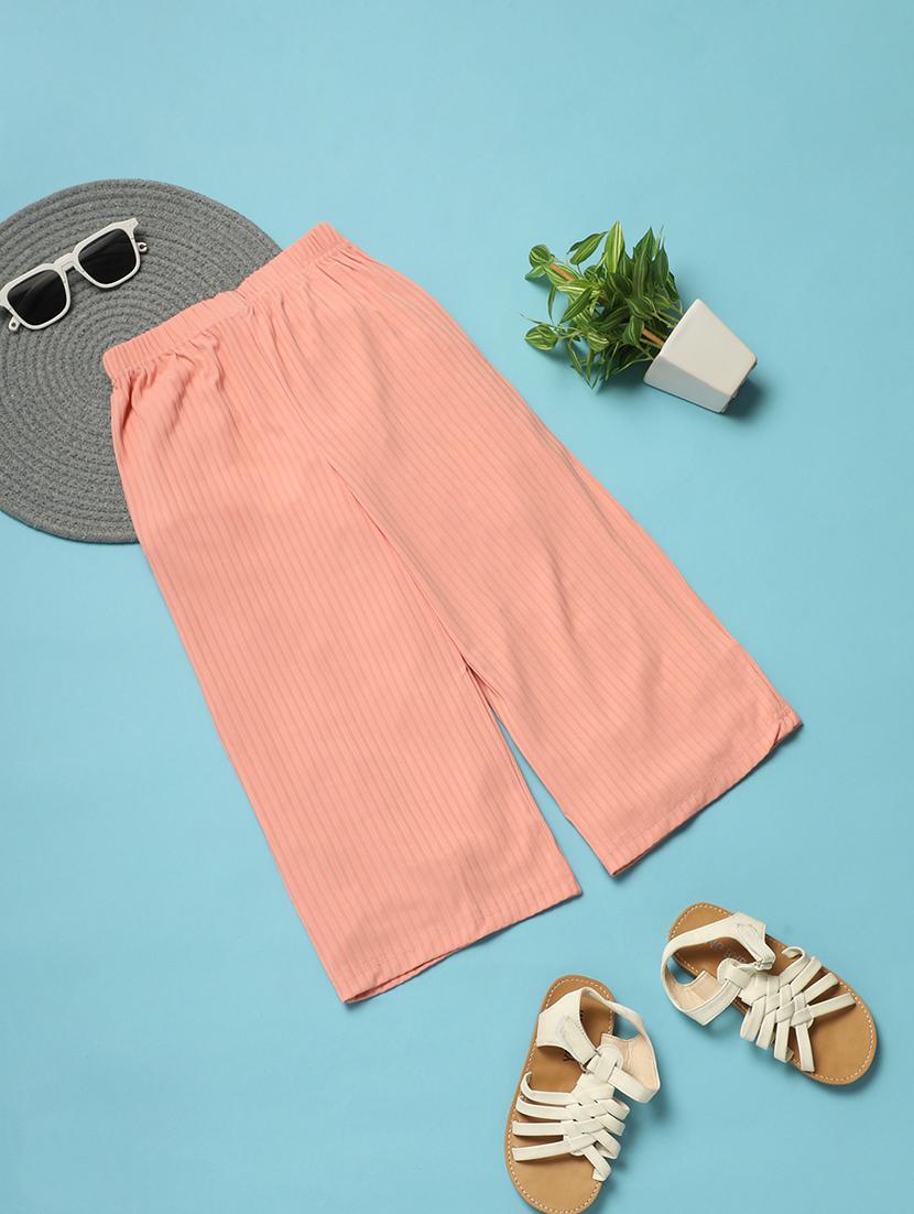 kids peach casual culottes trouser - 21132622 - Standard Image - 1