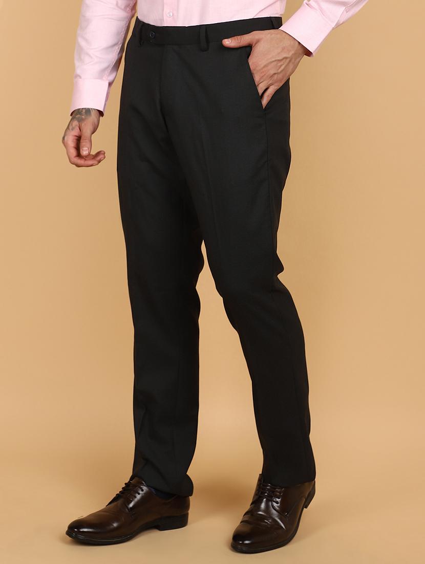 men mid rise cotton flat front formal trouser - 21132625 - Standard Image - 1