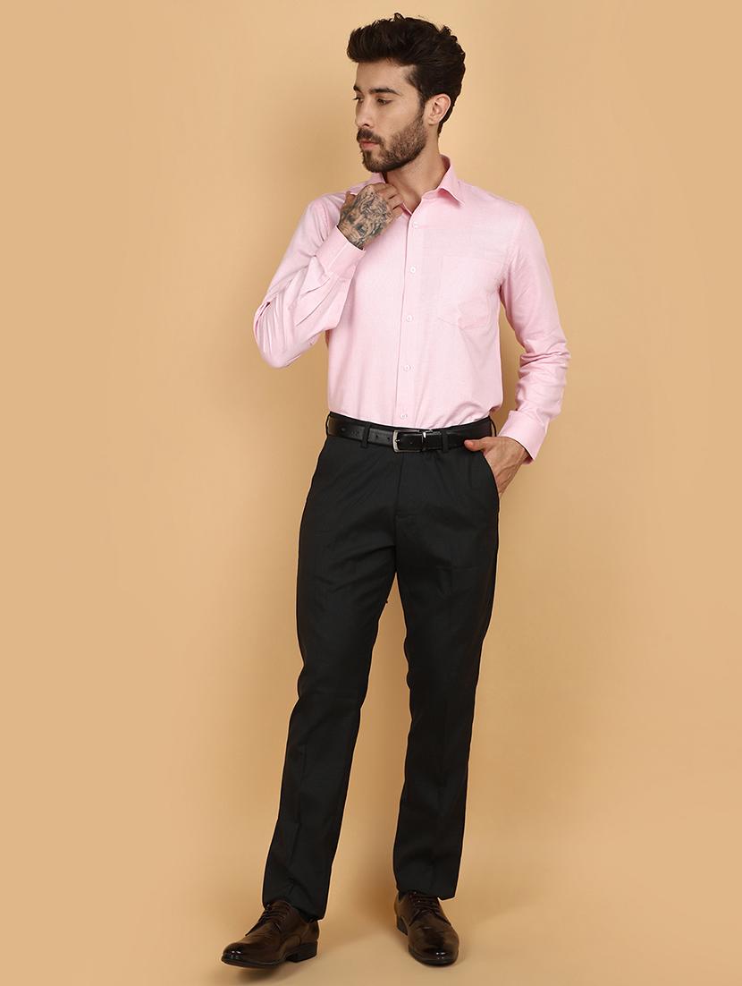 men mid rise cotton flat front formal trouser - 21132625 - Standard Image - 4