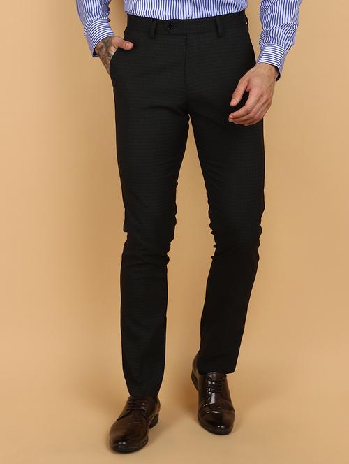 men mid rise cotton flat front formal trouser - 21132626 - Standard Image - 0
