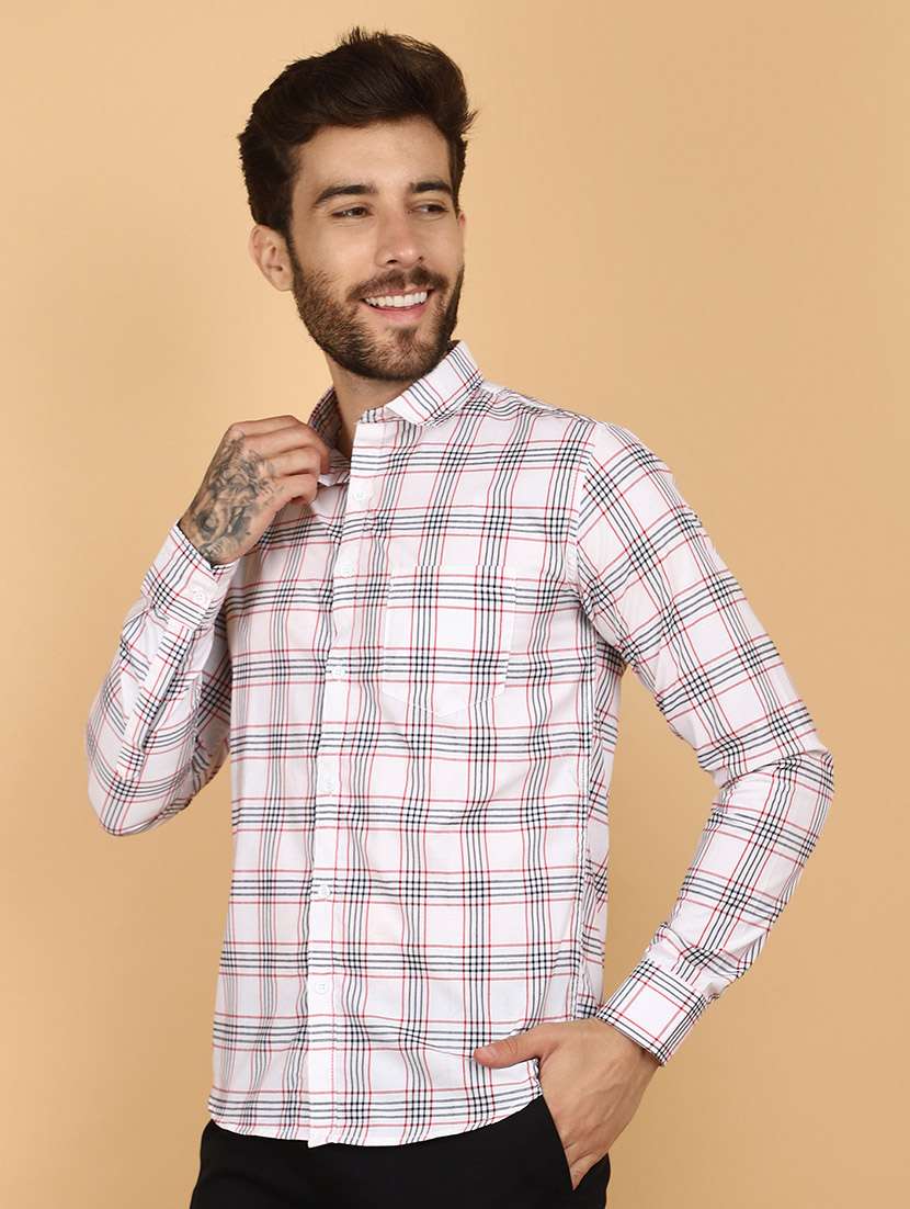 men checkered cotton casual shirt - 21132638 -  Standard Image - 1
