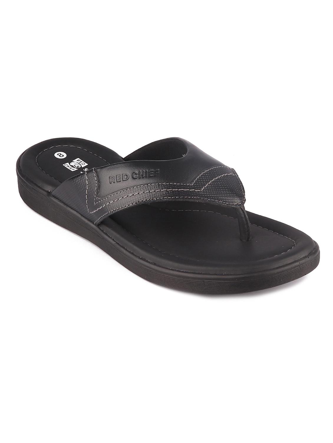 black leather slip on slippers - 21132946 - Standard Image - 1