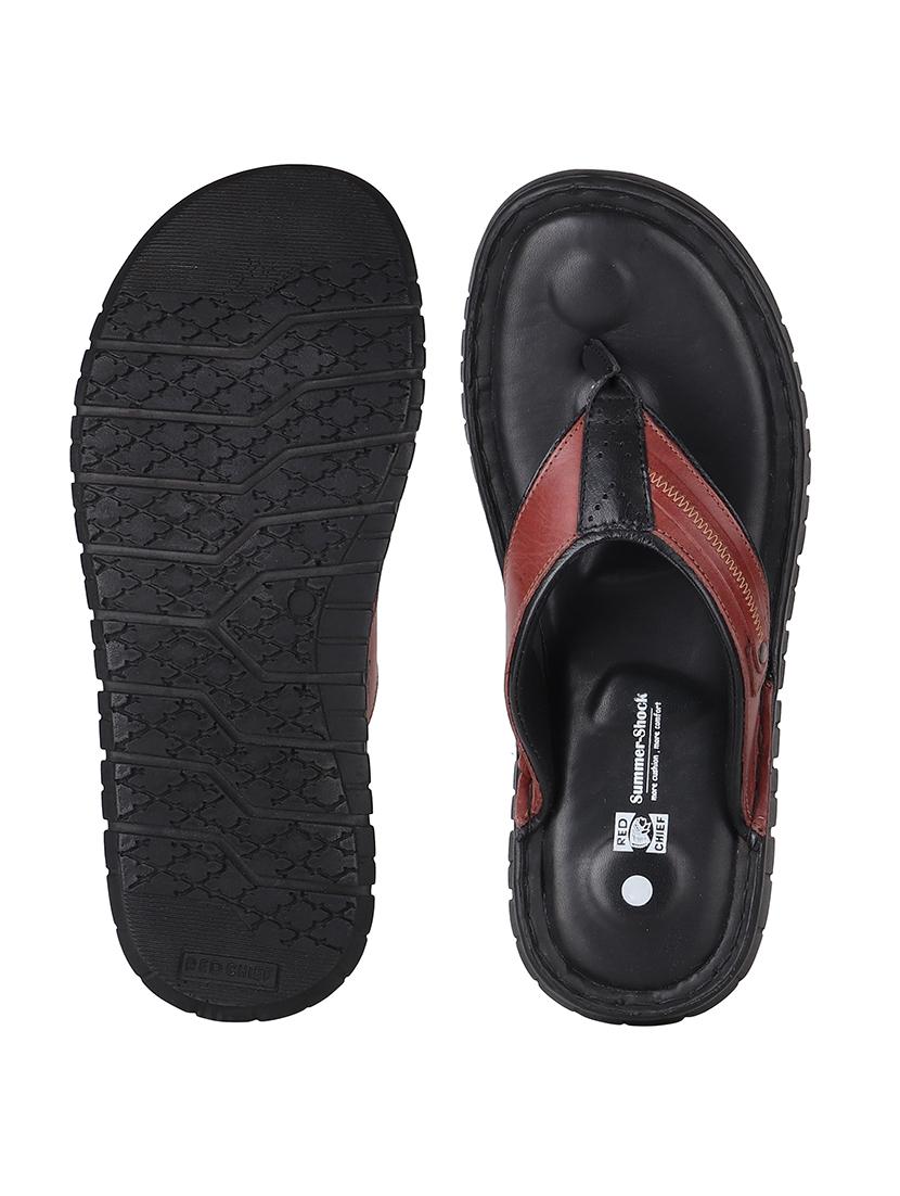 black leather toe separator slippers - 21132948 - Standard Image - 4