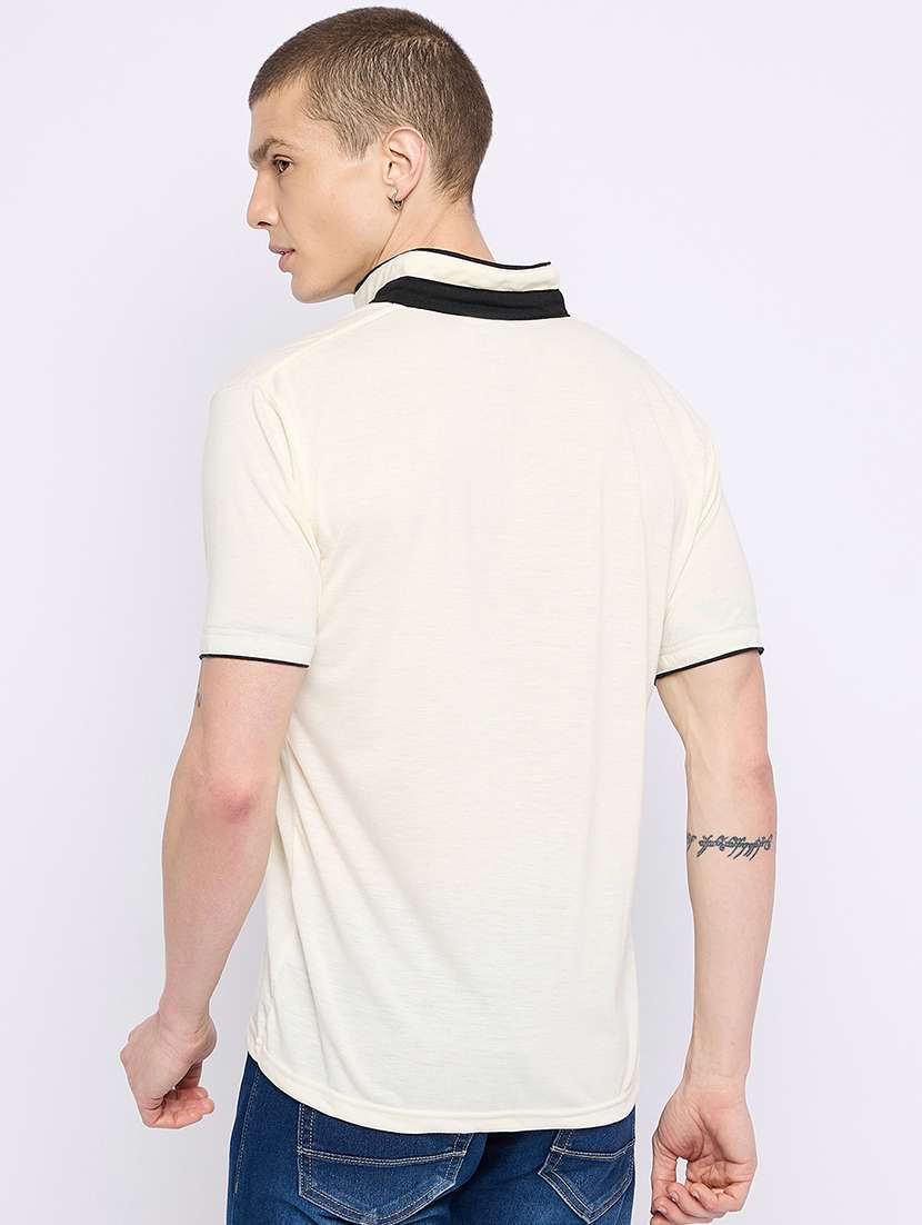 men mandarin neck plain t-shirt - 21134009 -  Standard Image - 1