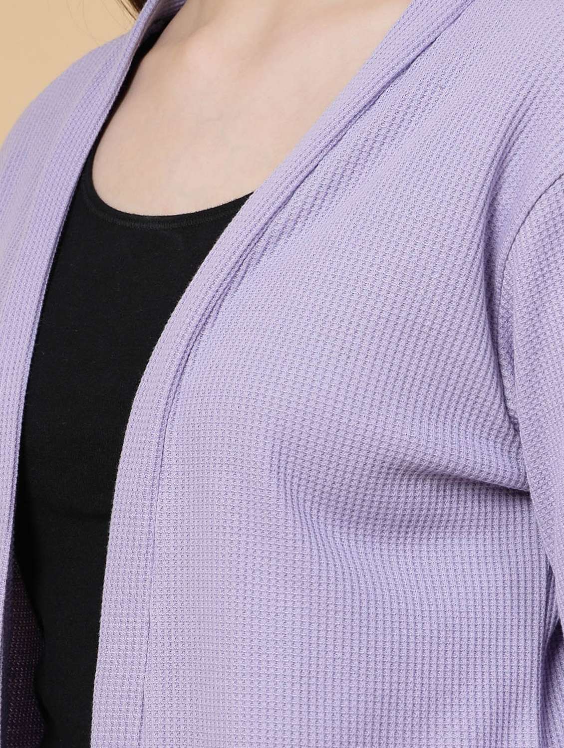 women solid long sleeves regular shrug - 21134112 -  Standard Image - 4