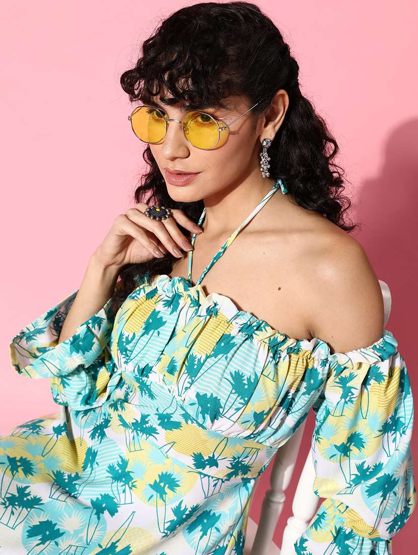 white printed a-line dress - 21134457 -  Standard Image - 4