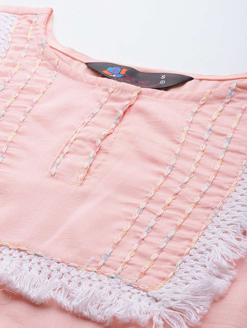 peach detailed a-line dress - 21134477 - Standard Image - 4