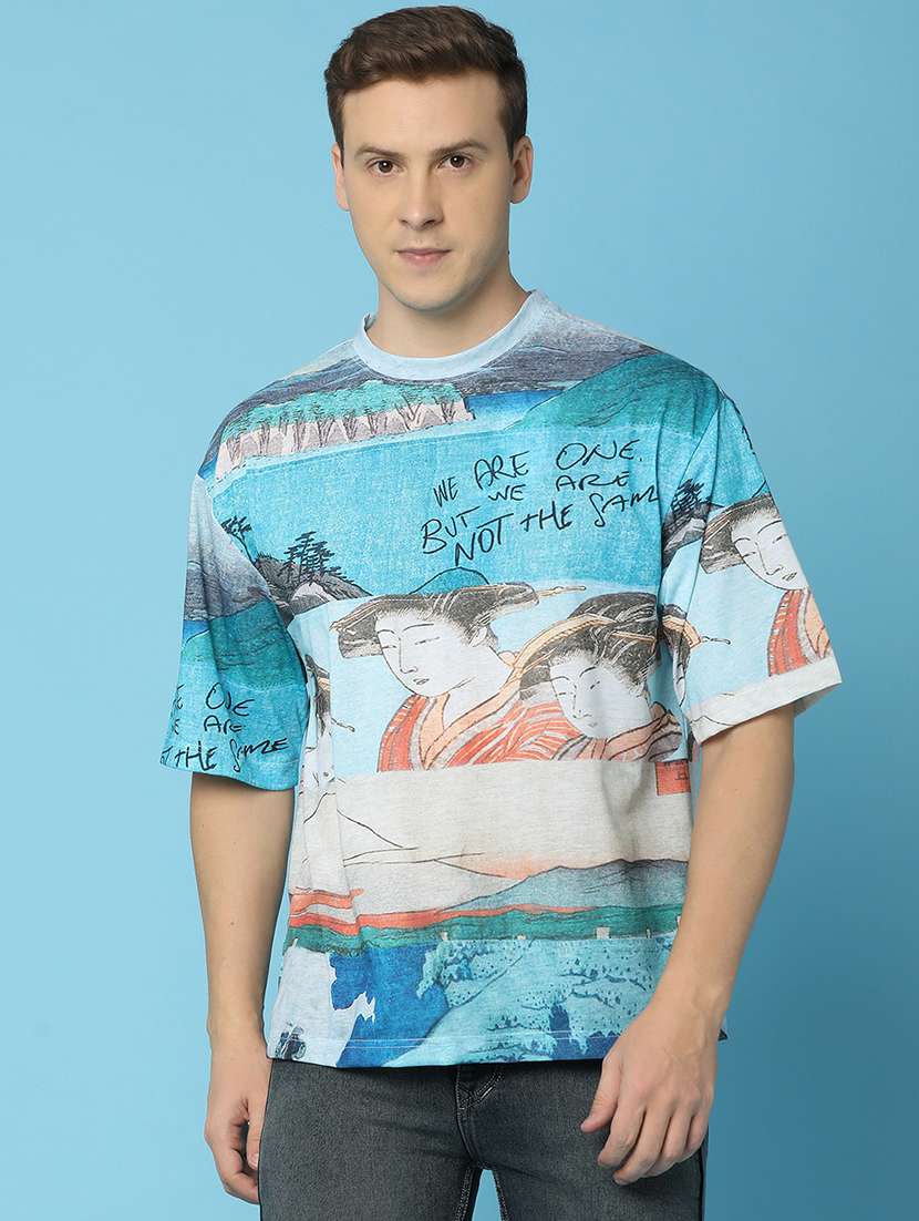 men round neck printed t-shirt