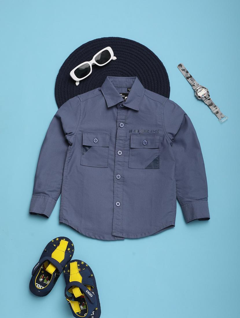 boys blue cotton shirt