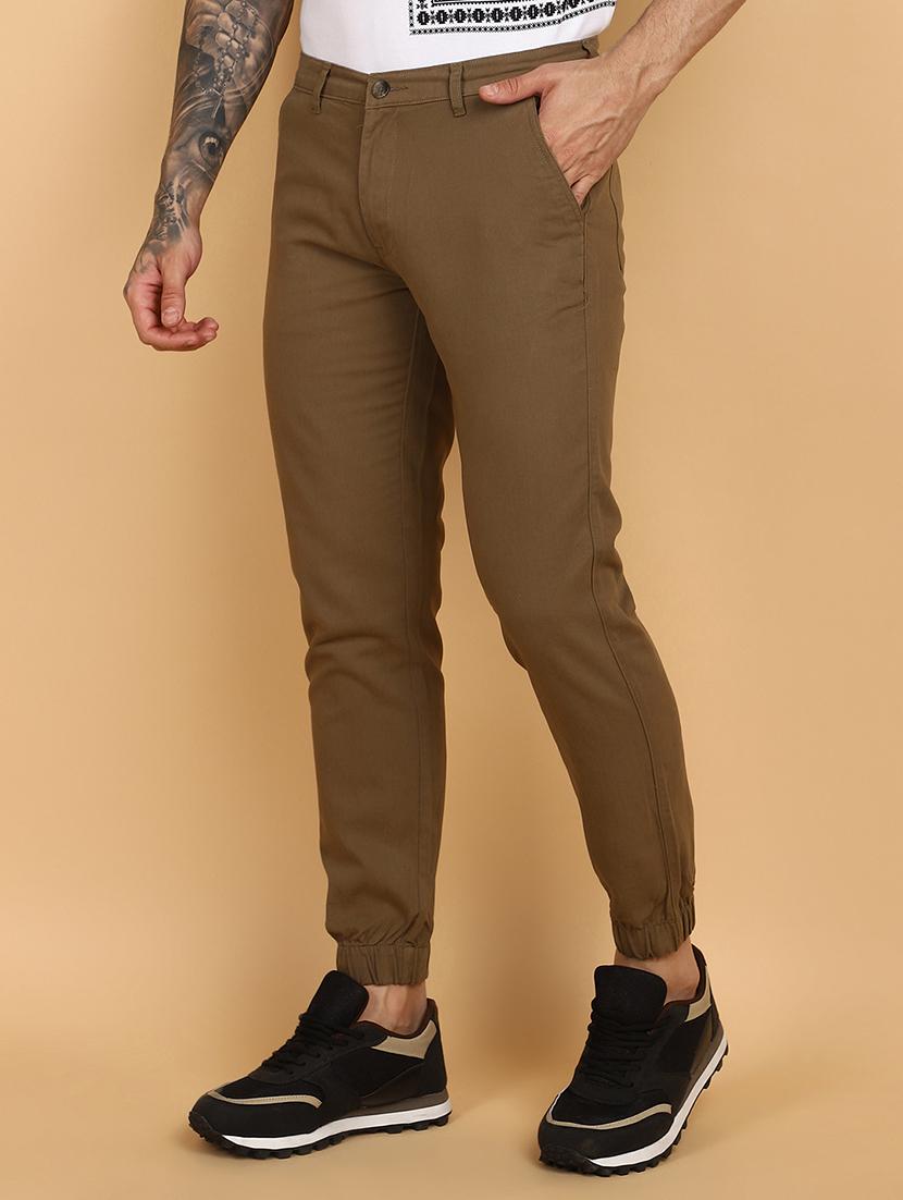 men solid mid rise jogger - 21135042 - Standard Image - 1