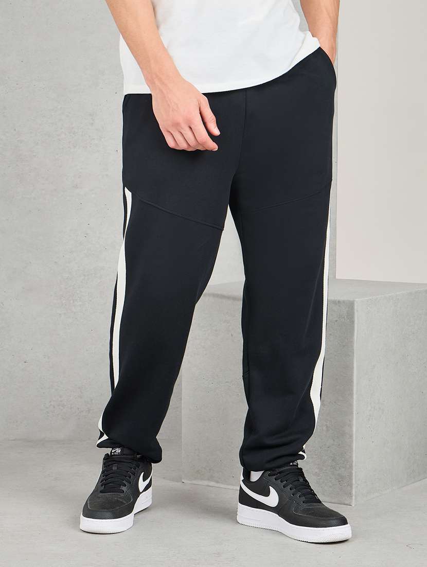 men mid rise cotton full length track pant
