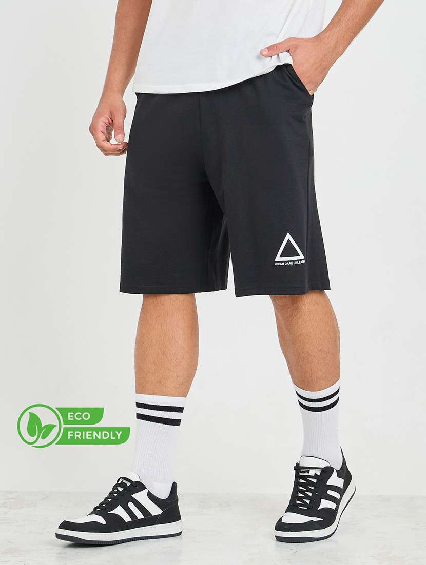 men mid rise cotton shorts