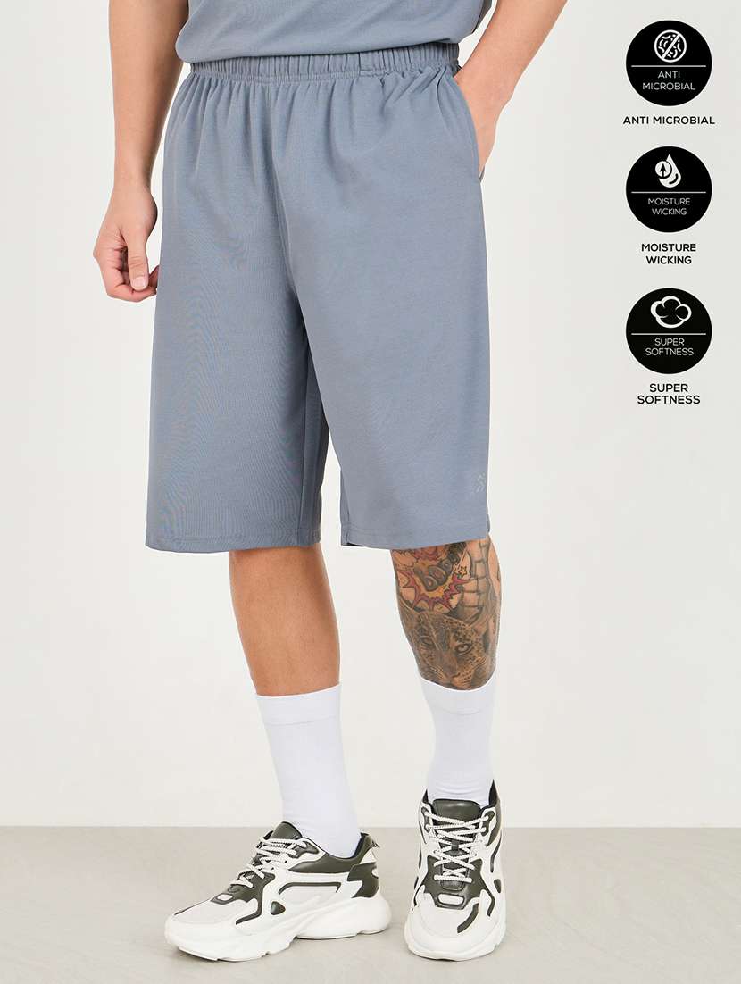 men mid rise cotton bermuda