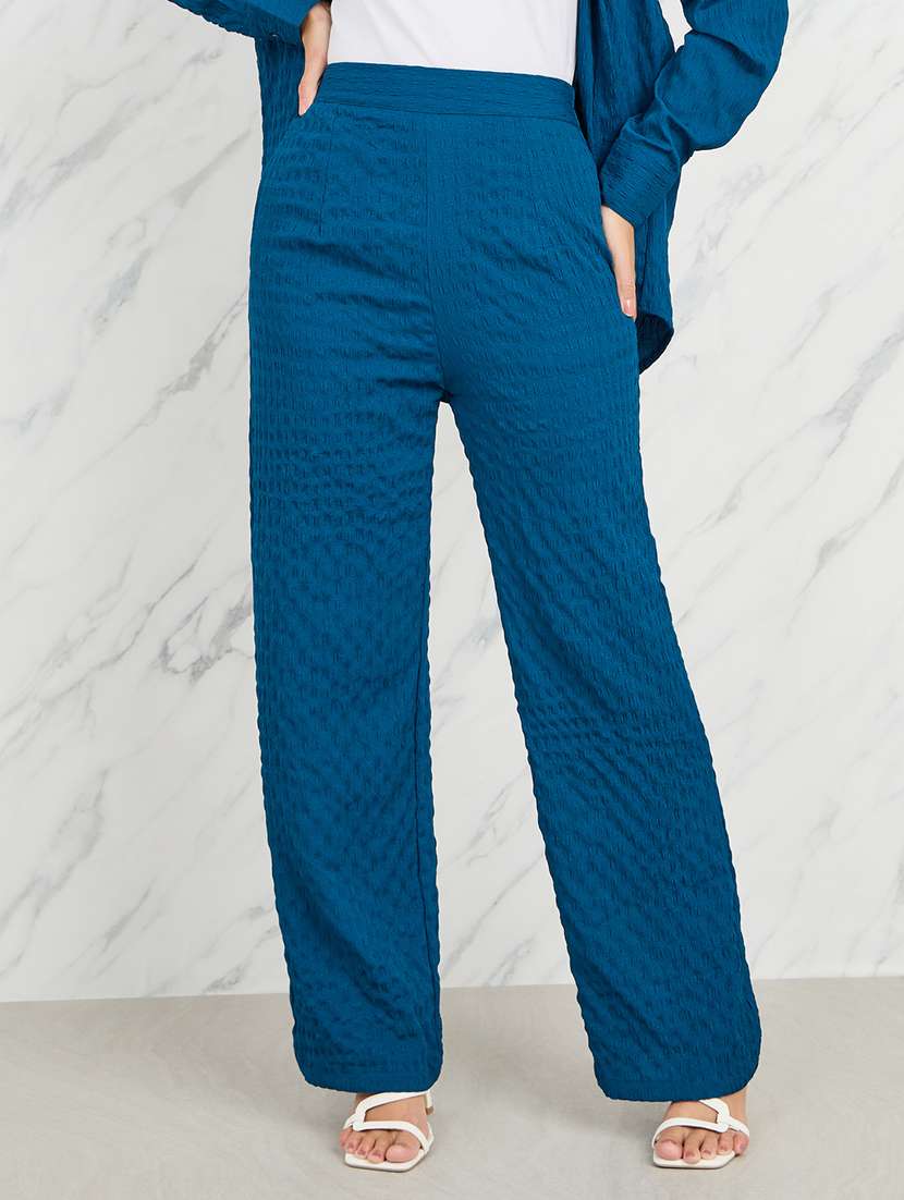 blue polyester shirt and trouser co-ord set - 21135487 -  Standard Image - 4