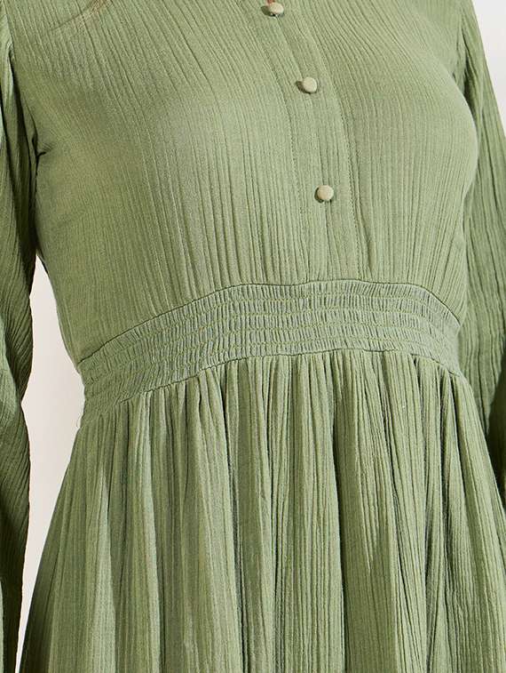 womene solid lace detailed tiered dress - 21135594 - Standard Image - 4