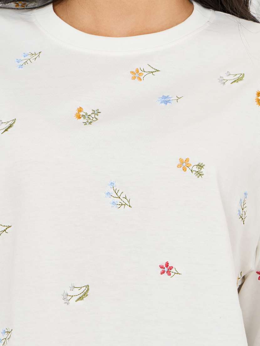 off white cotton all over print tshirt - 21135651 -  Standard Image - 4