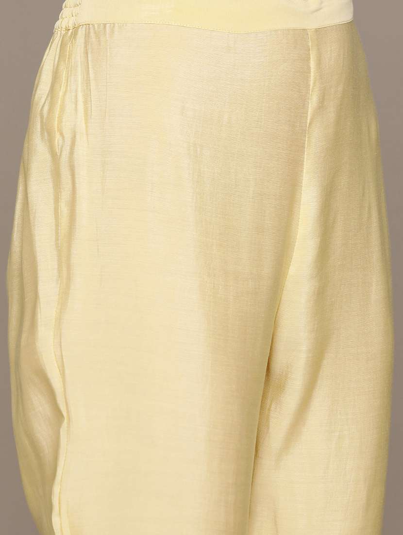 women yellow round neck kurta pant set - 21135998 -  Standard Image - 6