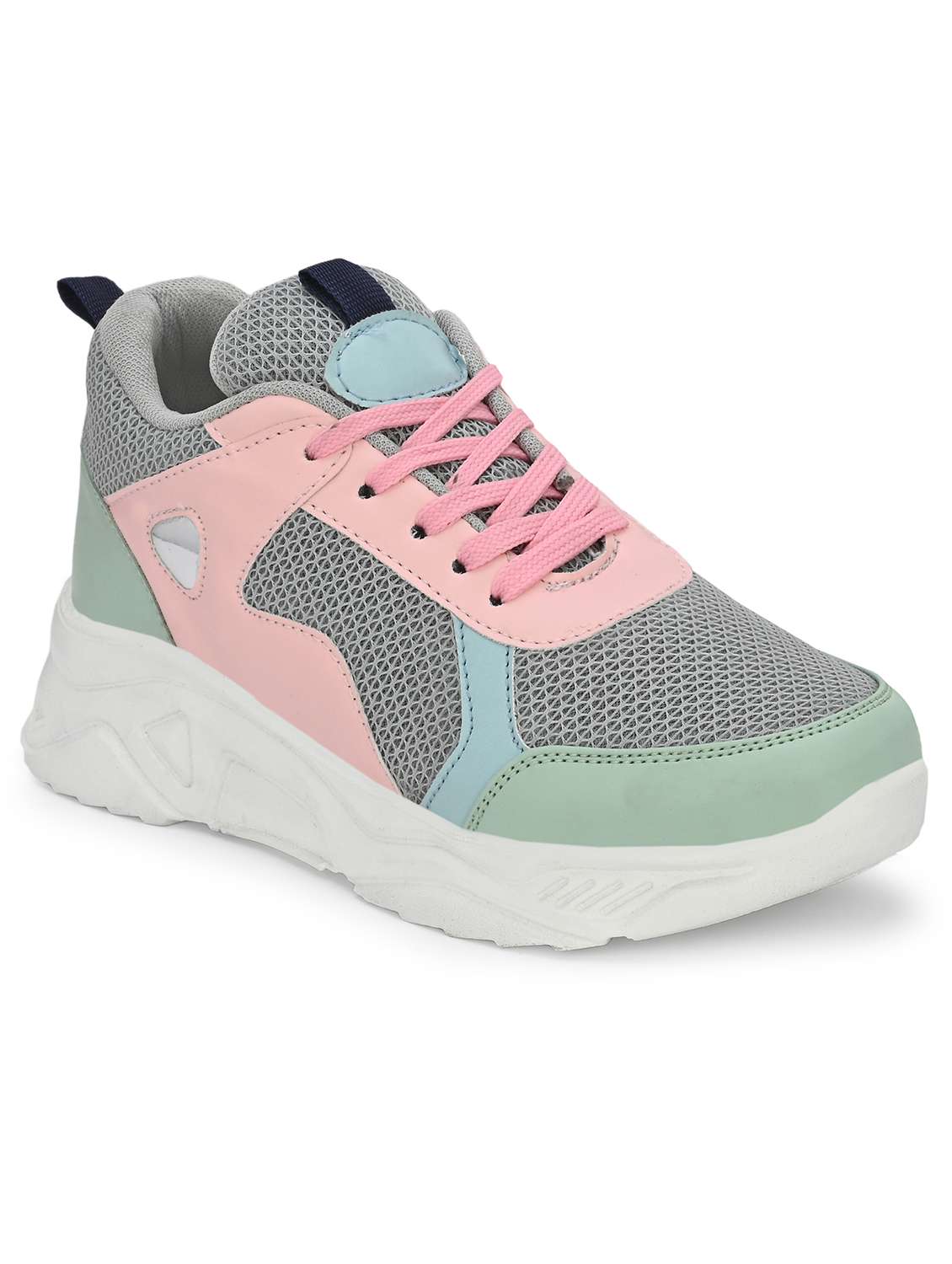 grey lace-up detailed sports shoes