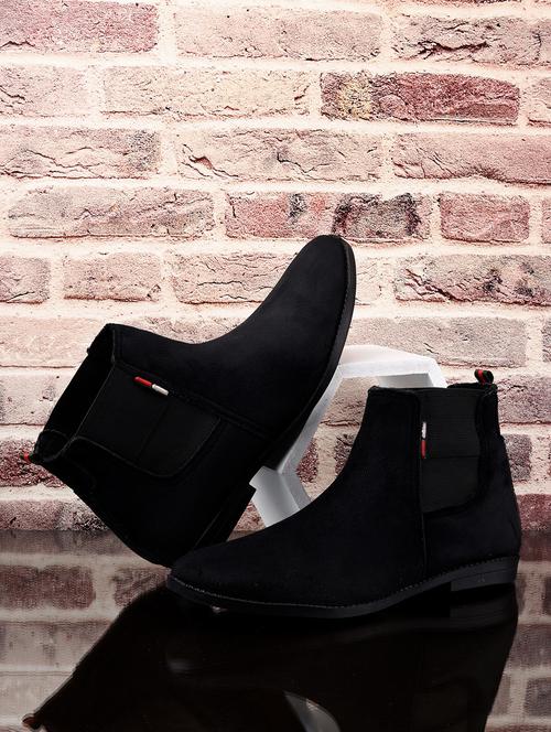 black solid high ankle boot - 21136054 -  Standard Image - 0