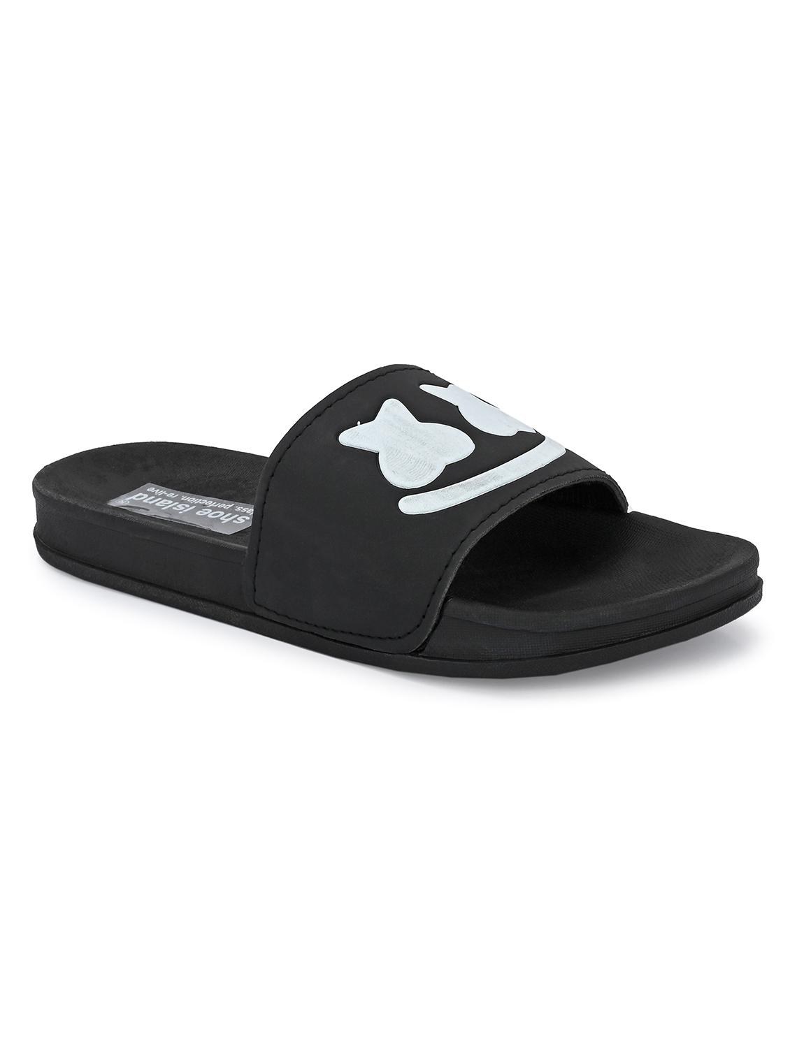 black detailed slip on sliders - 21136066 - Zoom Image - 0