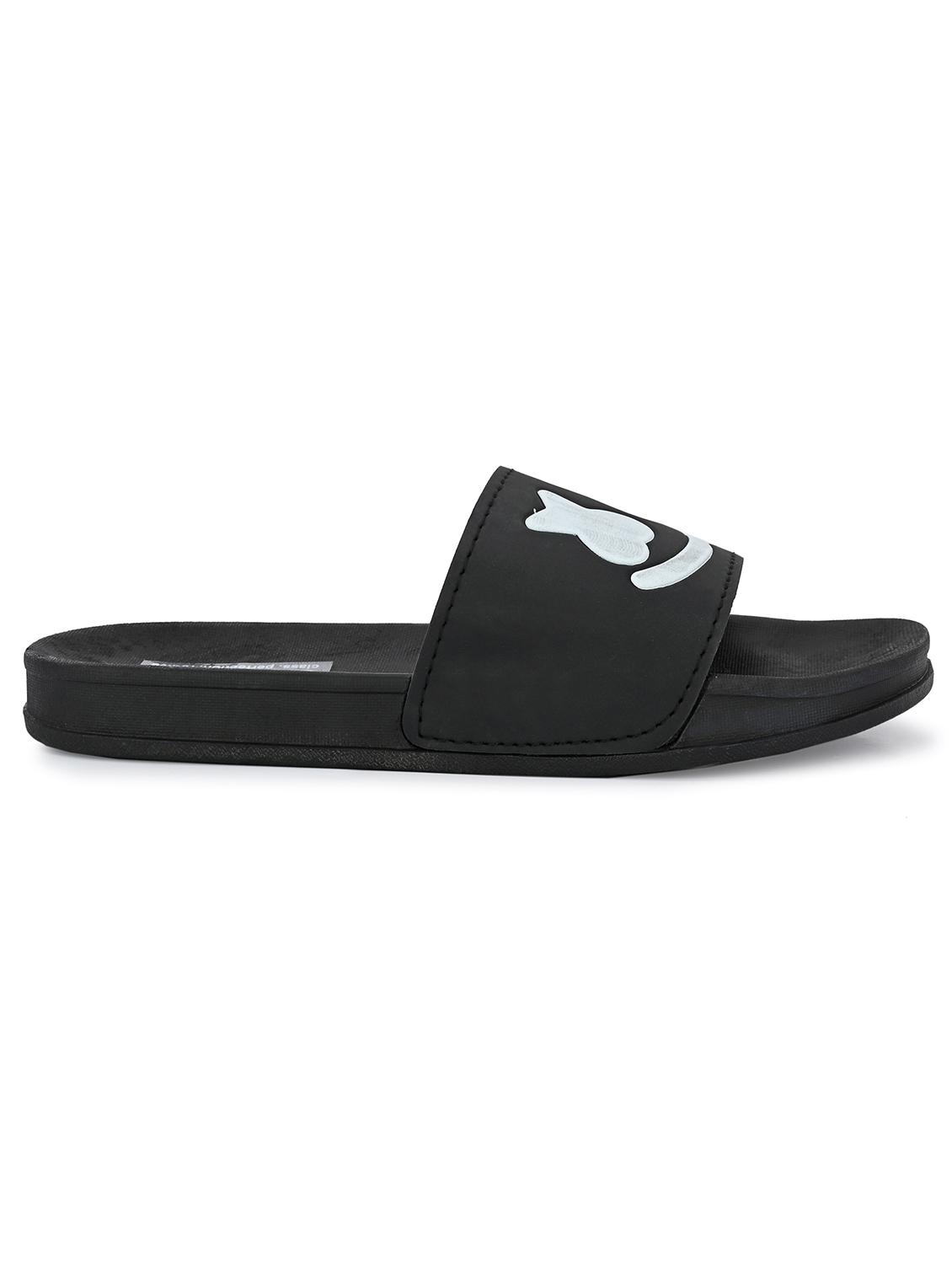 black detailed slip on sliders - 21136066 - Standard Image - 1