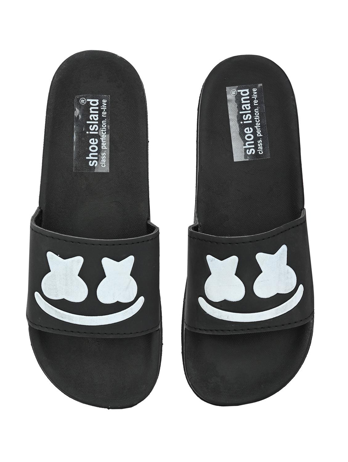 black detailed slip on sliders - 21136066 - Standard Image - 4