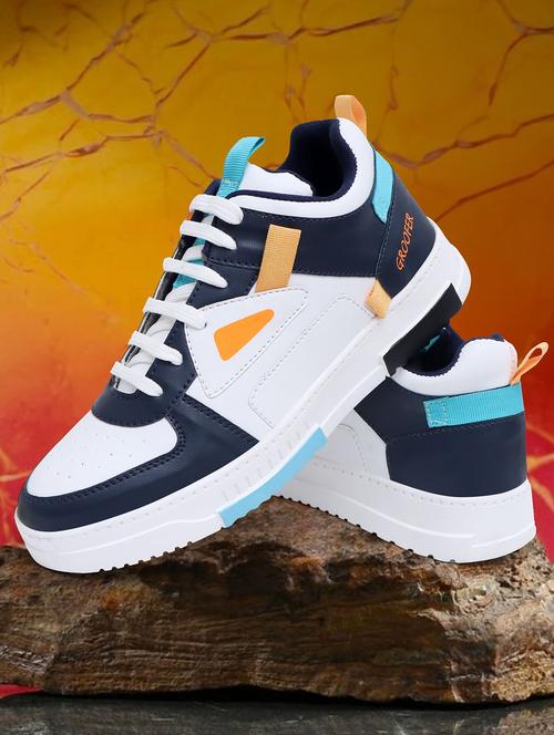white colourblocked lace up sneaker - 21136469 - Standard Image - 0