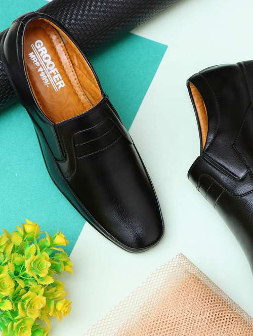 solid black slip on shoes - 21136485 - Standard Image - 0