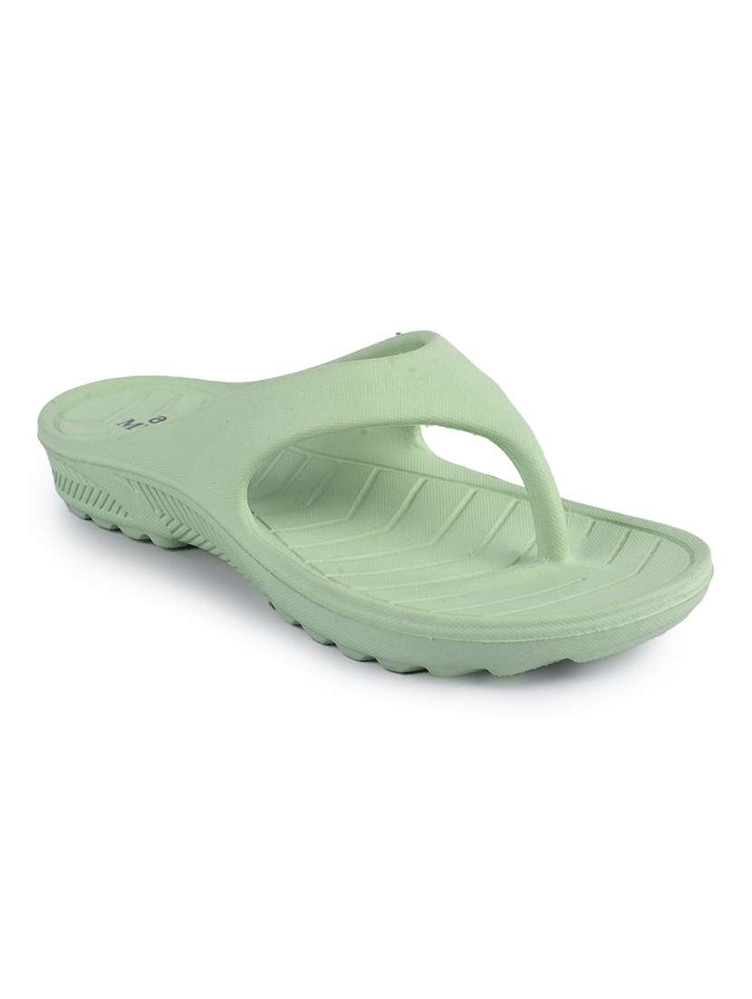 solid green flip flop slippers