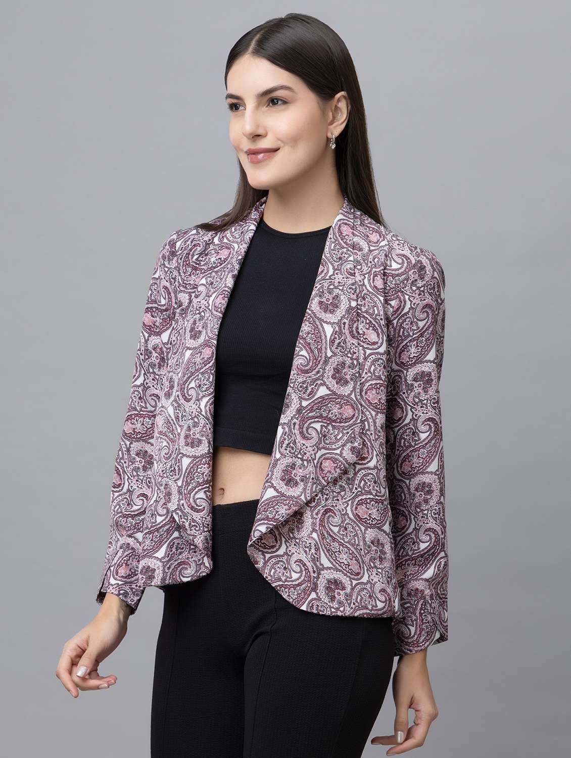 women white paisley printed shrug - 21137834 -  Standard Image - 1