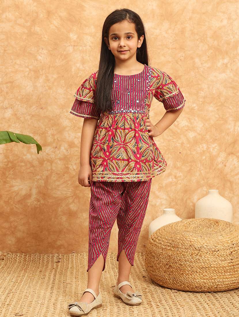 girls printed suit set