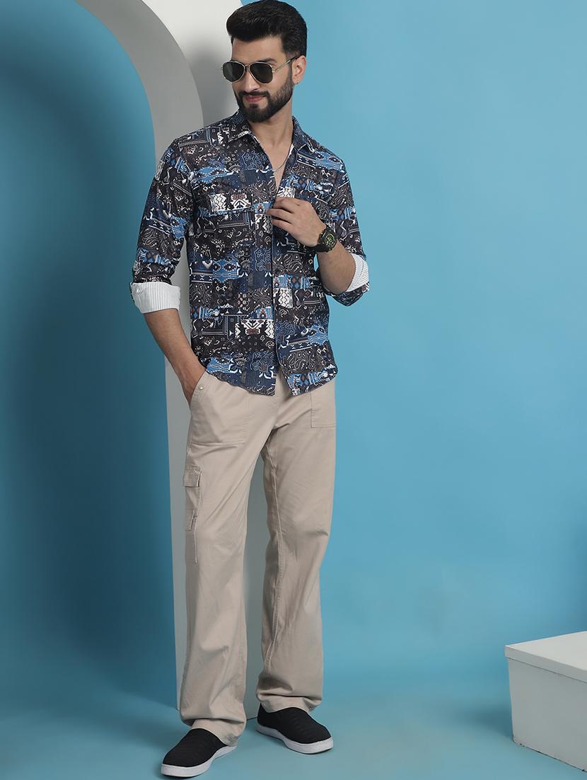 men printed casual shirt - 21139345 - Standard Image - 4