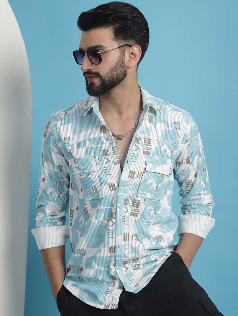 men printed casual shirt