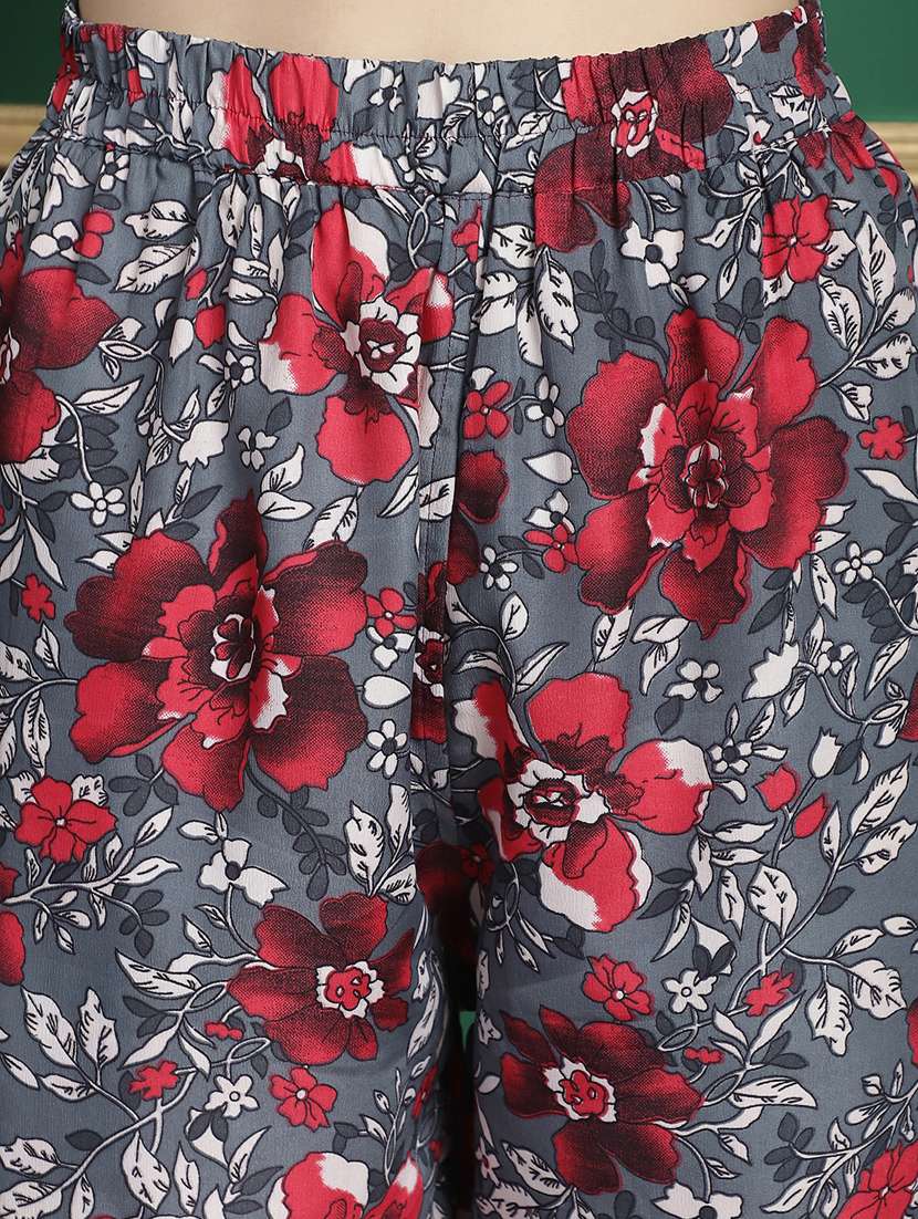 women grey florals printed co-ords set - 21139423 -  Standard Image - 4