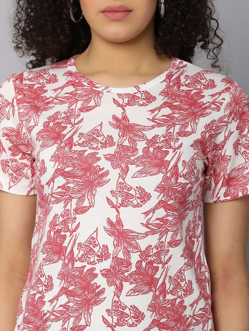 women all over print short sleeves crop t-shirt - 21139447 - Standard Image - 6